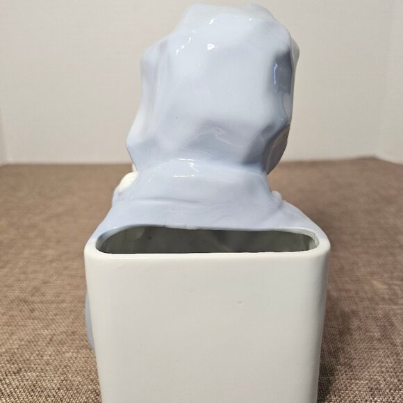 Madonna and Child Figurine Reginart Blue and White Porcelain Planter Mother Mary - Picture 3 of 11